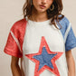 BiBi Fourth of July t-shirt with star embroidery and contrast panels