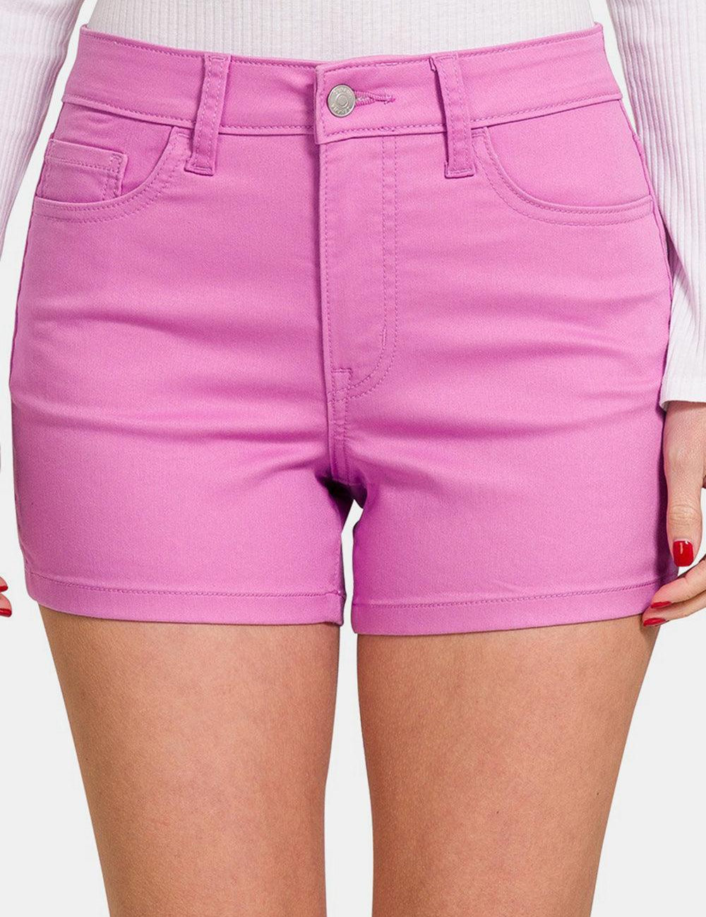 Zenana High Waist Denim Shorts Mauve Shorts