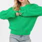 SAGE + FIG Round Neck Drop Shoulder Sweater - DAVERRI FASHIONS