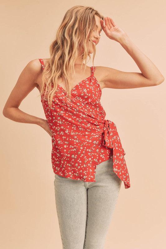 Aemi + Co Ditsy Floral Surplice Adjustable Straps Cami | Camisoles Daverri Fashions