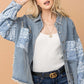 And The Why Full Size Paisley Print Quilted Sleeves Denim Jacket - DAVERRI FASHIONS