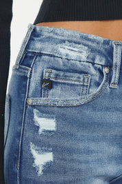 Kancan High Rise Wide Waistband Slim Straight Jeans | Jeans Daverri Fashions