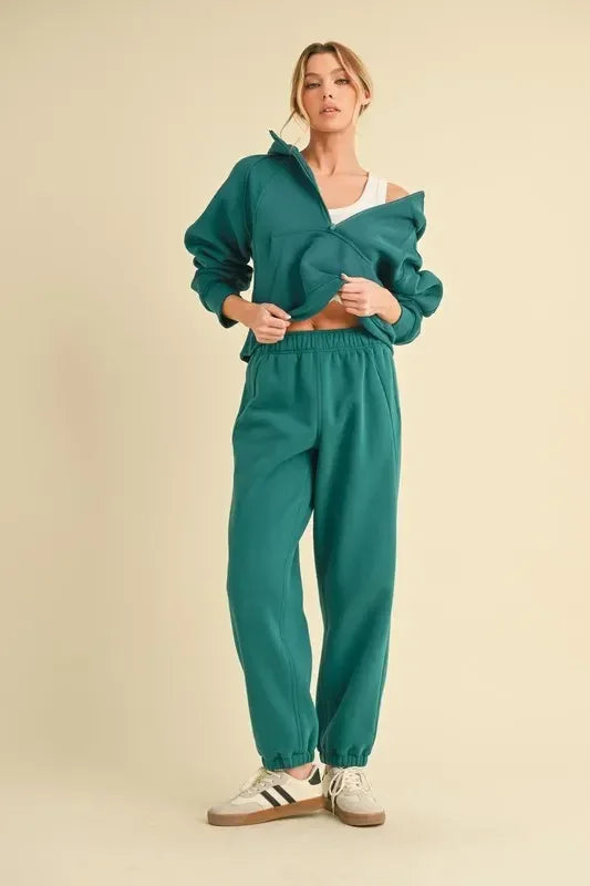 Aemi+Co Drawstring Elastic Waist Joggers - DAVERRI FASHIONS