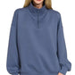 Zenana Scuba Quarter-Zip Sweatshirt - DAVERRI FASHIONS