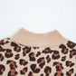Leopard Print High Neck Shift Mini Sweater Dress - DAVERRI FASHIONS