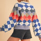 Aemi + Co Diamond Mock Neck Raglan Sleeve Sweater Sweaters