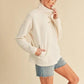 Aemi+Co White Half Snap Lightweight Pullover Tops