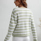 Striped Button Front Cardigan - DAVERRI FASHIONS