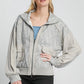 Umgee Two-Way Jacquard Zip-Up Jacket H. GREY