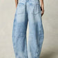Retro Barrel Jeans with Pockets - DAVERRI FASHIONS