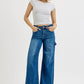 RISEN Full Size High Rise Wide Leg Patch Detailed Jeans Plus Size - DAVERRI FASHIONS