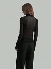 Turtleneck Long Sleeve Top | Tops Daverri Fashions