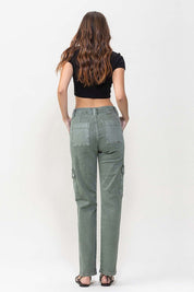 Vervet Cargo Pocket Mid Rise Straight Jeans Jeans