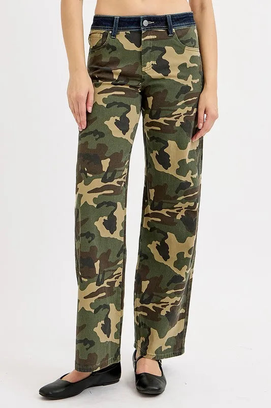 RISEN Camouflage Wide Leg Jeans Jeans