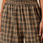 SO ME Check Plaid Wide Leg Pants with Big Patch Pockets