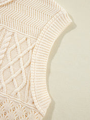 Cable Knit Dolman Sweater Vest | Sweater Vests Daverri Fashions