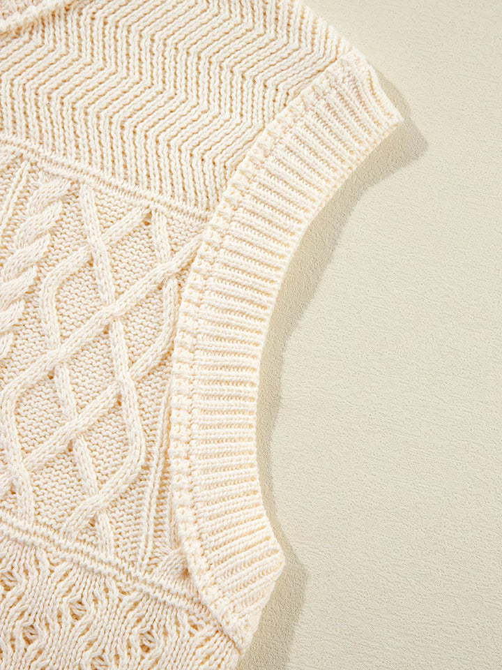 Cable Knit Dolman Sweater Vest | Sweater Vests Daverri Fashions