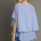 Umgee Full Size Eyelet Layered Short Sleeve Blouse Plus Size Blouses