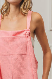 BiBi Texured Jacquard Romper with Side Pockets | Rompers Daverri Fashions