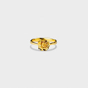Gold Rose Shape 18K Gold-Plated Ring | Rings Daverri Fashions