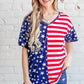 And The Why American Flag Short Sleeve Top - DAVERRI FASHIONS