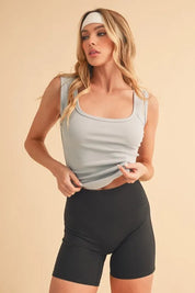 Aemi+Co Square Neck Wide Strap Tank | Tank Tops Daverri Fashions