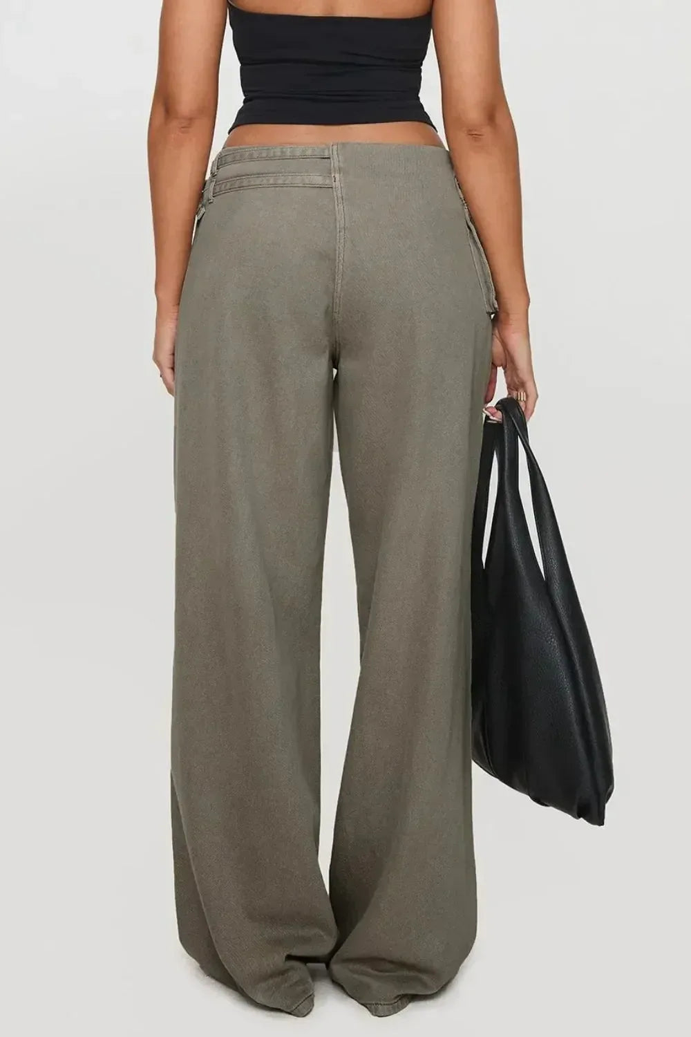 Wide Leg Jeans with Pockets - DAVERRI FASHIONS