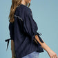 Umgee Full Size Embroidered Detail Button Down Shirt Tops