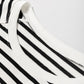 Black and white striped cotton raglan sleeve oversized sweatshirt