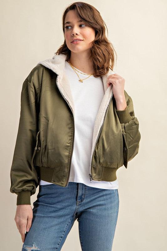 Reversible All Weather Fur Lined Bomber Jacket Jackets