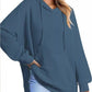 Cozy oversized teal Daverri Fashions hoodie with drawstrings and pocket