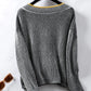 Striped V-Neck Long Sleeve Sweater - DAVERRI FASHIONS