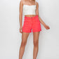 RISEN Plus Size High Rise Cuffed Denim Shorts Denim Shorts
