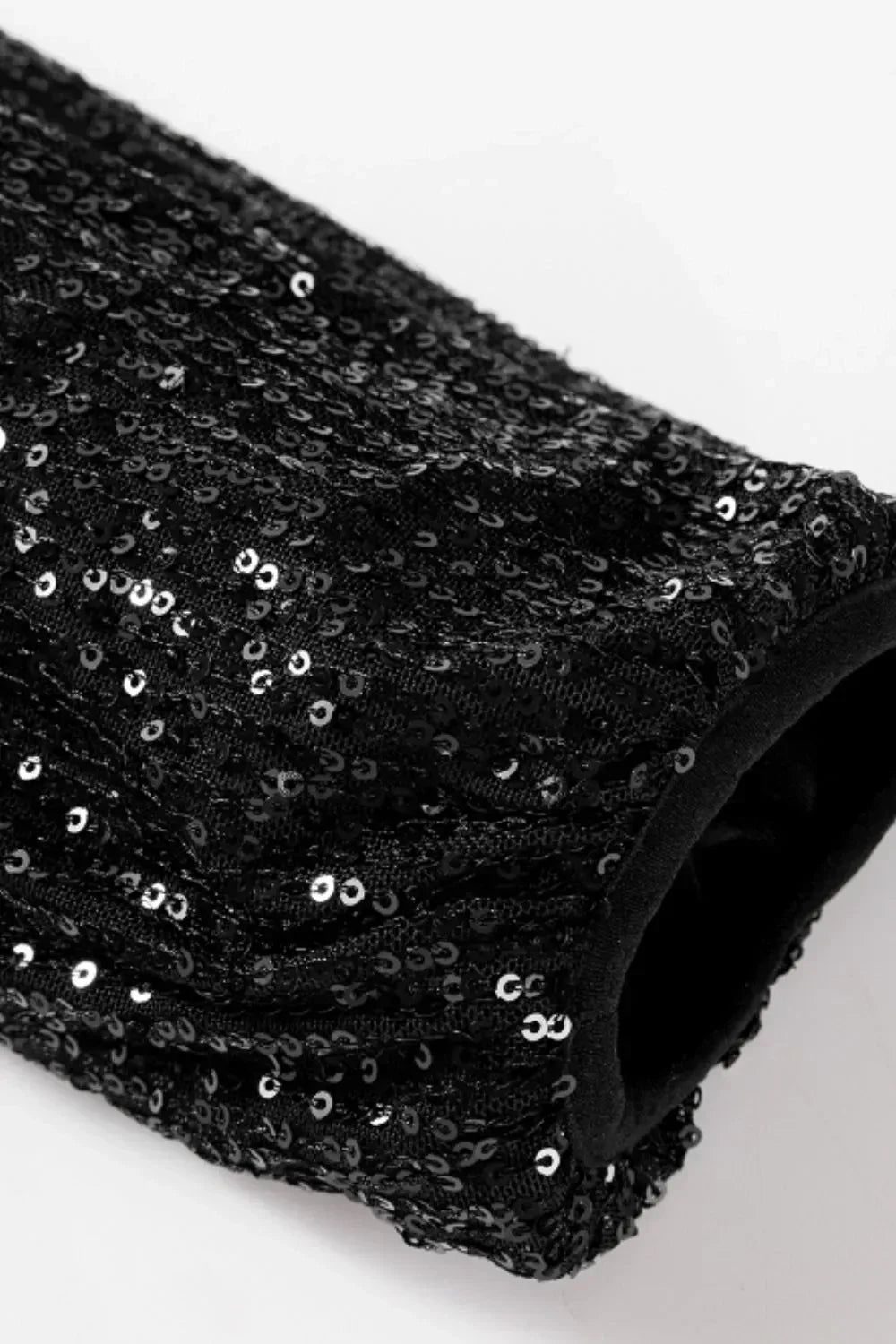 Sequin Zip Up Long Sleeve Jacket - DAVERRI FASHIONS