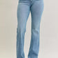 Judy Blue Full Size Mid Rise Bootcut Jeans with Contrast Wash & Front Patch Pockets Plus Size - DAVERRI FASHIONS