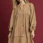 Umgee Boho Peasant Mini Dress with Trim Detail - DAVERRI FASHIONS