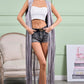 BiBi Star Stud With Long Fringe Detail Suede Vest GREY Vests