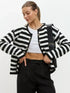Striped Dropped Shoulder Long Sleeve Cardigan - DAVERRI FASHIONS