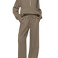 Half Zip Long Sleeve Top and Pants Set - DAVERRI FASHIONS
