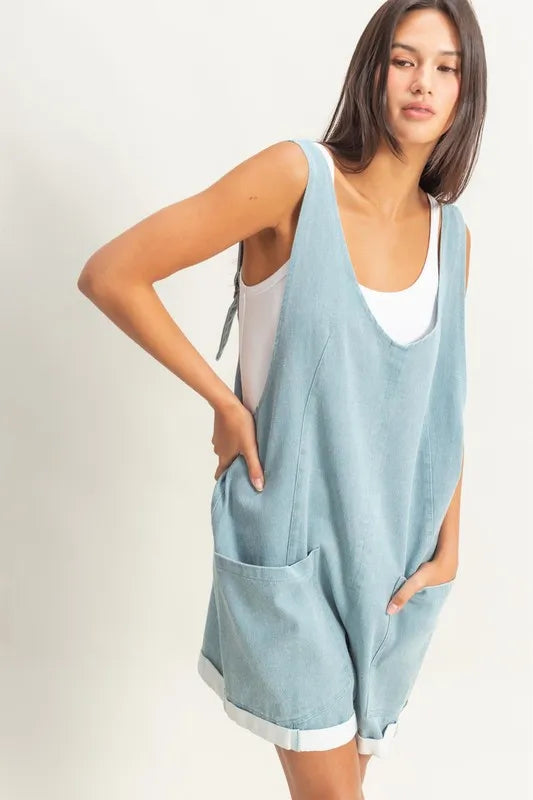 HYFVE V-Neck Pocket Detail Romper Rompers