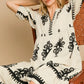 Umgee Printed Notched Midi Dress Cream S Midi Dresses