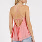 Mittoshop Crisscross Back Lace Detail V-Neck Cami