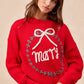 BiBi Christmas Wreath Merry Letter Knit Top - DAVERRI FASHIONS