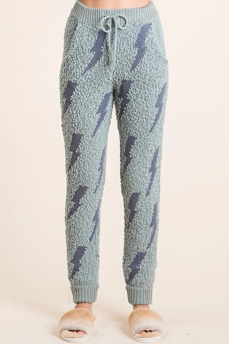 DUST SAGE BiBi Cozy Soft Hairy Popcorn Sweater Pants | Pants Daverri Fashions