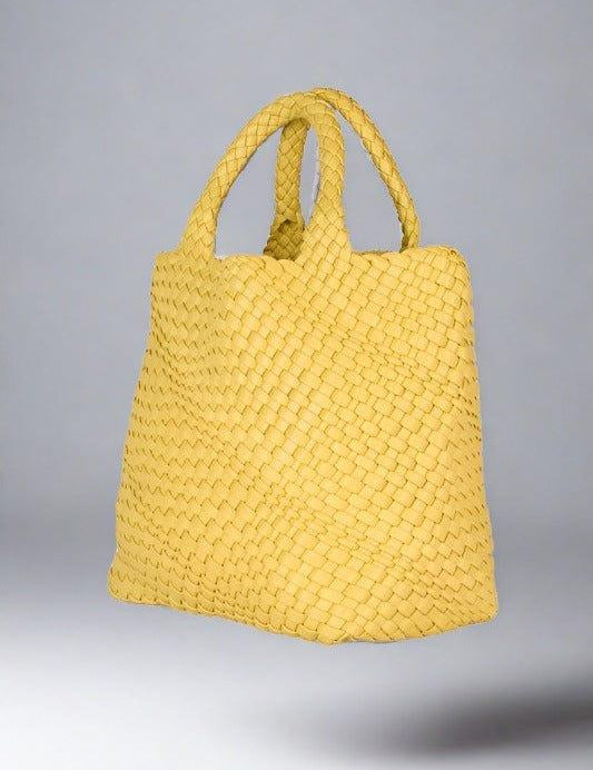 Vegan Leather Woven Tote Bag Handbags