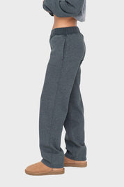 Mono B Elastic Waist Fleece Pants with Pockets Lounge Pants