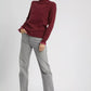 Umgee Ribbed Round Neck Sweater with Ruffle Contrast Trim - DAVERRI FASHIONS