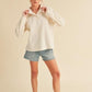 Aemi+Co White Half Snap Lightweight Pullover Tops