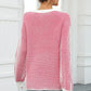 Angel Wings Striped Round Neck Long Sleeve Knit Top - DAVERRI FASHIONS