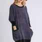 Umgee Full Size Ribbed Hem Round Neck 3/4 Sleeve Sweater Dress with Pockets Plus Size - DAVERRI FASHIONS
